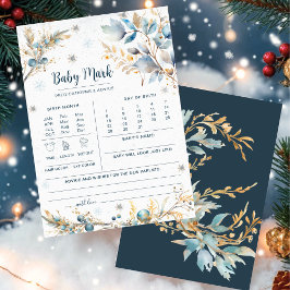 Navy Gold Winter Baby Shower Predictions & Advice 