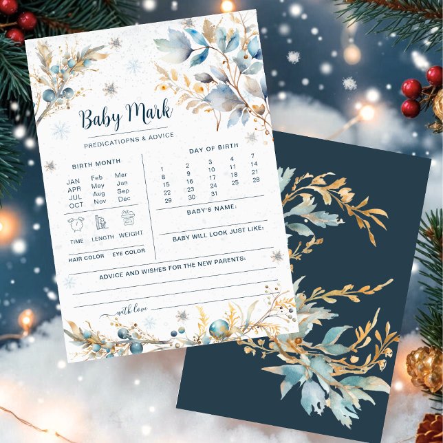 Navy Gold Winter Baby Shower Predictions & Advice  (Subido por el creador)