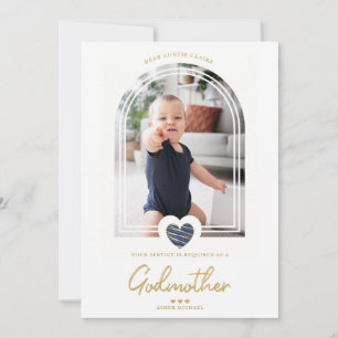 Navy Modern Heart Golden Fake Effect Godmother