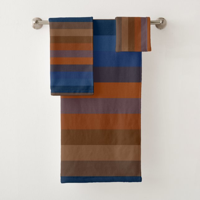 Navy & Rust Vertical Stripes (In situ)