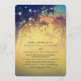 Navy Rustic String ilumina invitaciones de boda de