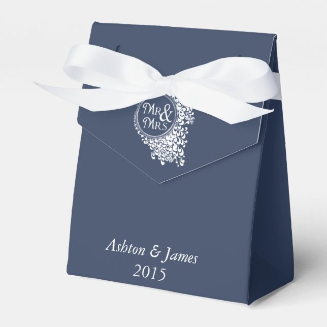 Navy Sr. y Sra. Caja de Favor de Matrimonio Person (Front Side)