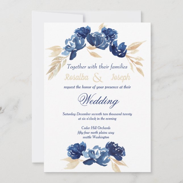 Navy Wedding by the Pigeon Letters, quinceanera (Anverso)