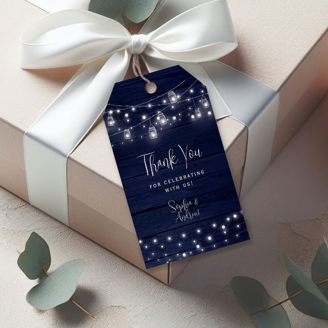 Navy Wood Mason Jars Lights Boda Gift Etiqueta (Subido por el creador)