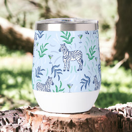 Navy Zebra Martinis Blue Preppy