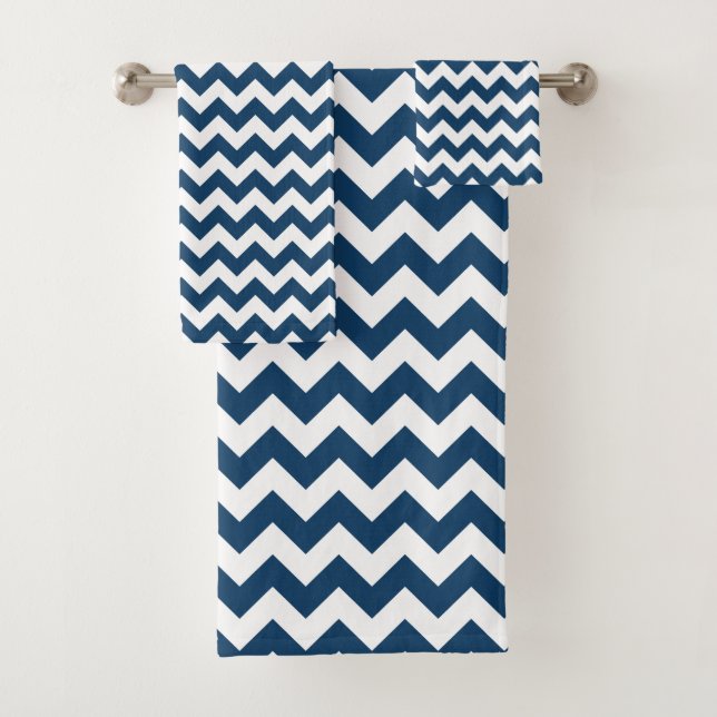 Navy Zigzag, Navy Chevron, patrón geométrico (In situ)