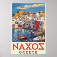 Naxos Grecia Arte de Viaje Pintoresco Vintage
