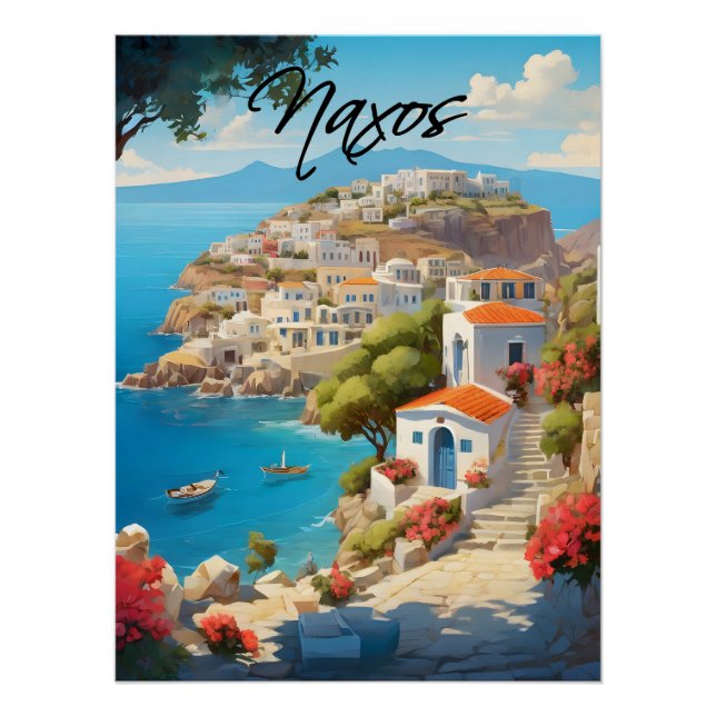 Naxos Greece Travel Poster (Anverso)