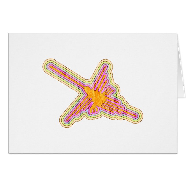 Nazca Lines Hummingbird Con Efecto De Papel Arruga (Anverso (Horizontal))