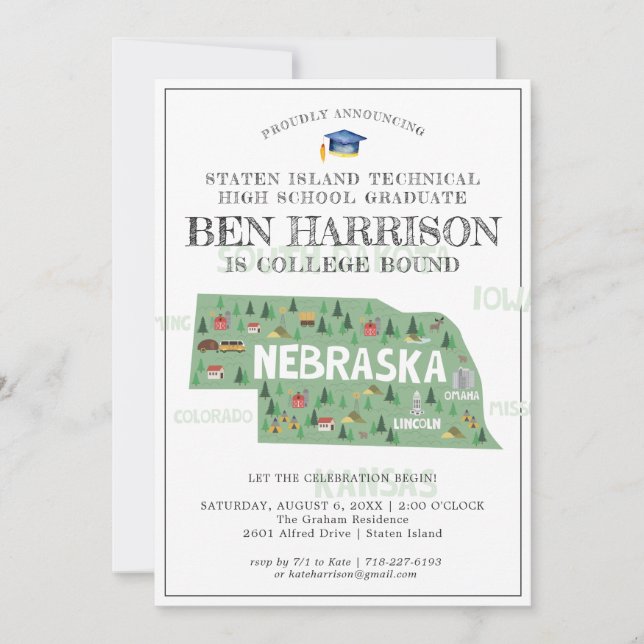 Nebraska | Partido de Graduación Vinculado a la Un (Anverso)
