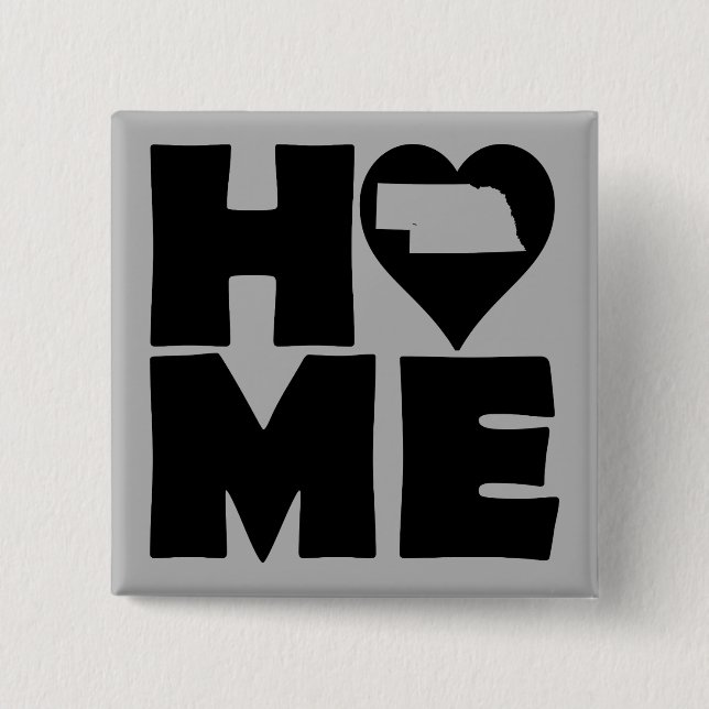 Nebraska Pin de insignia del botón del corazón del (Anverso)