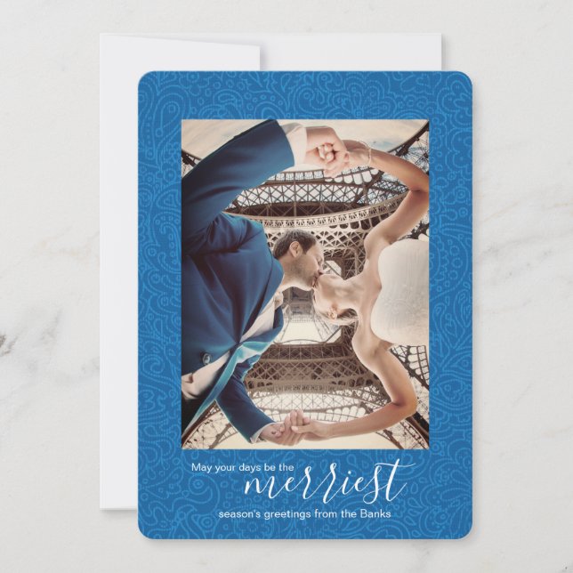 Nebulas Blue Paisley, tarjeta de Navidades (Anverso)