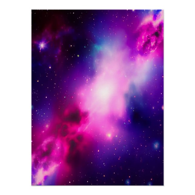 Nebulosa azul rosa Galaxia Poster brillante de art (Anverso)