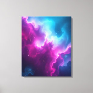 Nebulosa Cósmica Vibrante Arte Abstracto en Lienzo