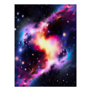 Nebulosa de ojos de gato arco iris Galaxia Poster 
