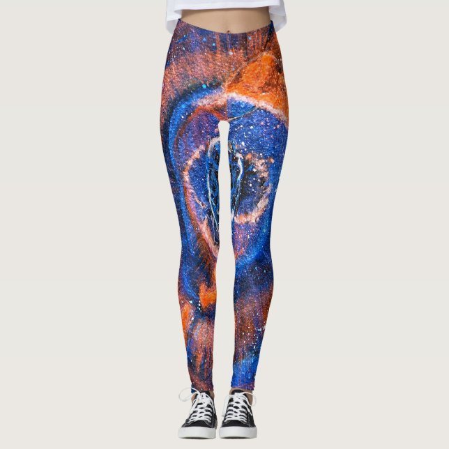 Nebulosa de ojos de gato audaces leggings colorida (Anverso)