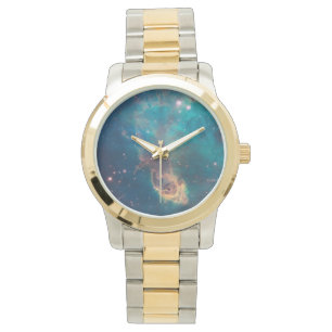 Nebulosa en relojes de las azules turquesas