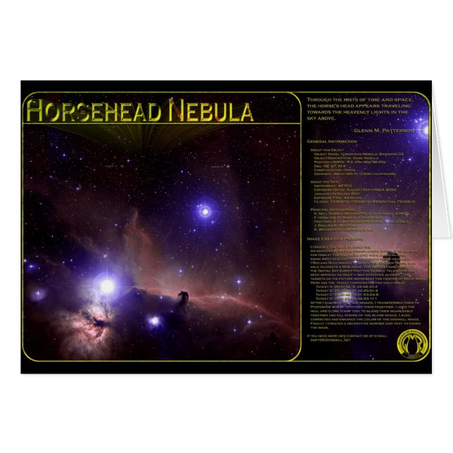Nebulosa-Tarjeta de Horsehead (Anverso (Horizontal))