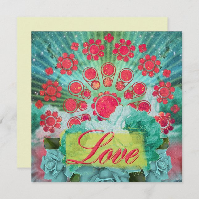 Nebulosa Verde Mandala - Tarjeta de saludo (Anverso / Reverso)