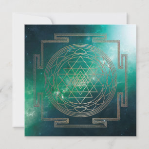 Nebulosa verde Sri Yantra - Tarjeta de felicitació
