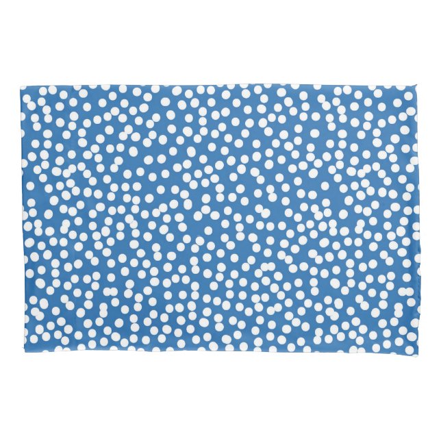 Nebulosas azules con fundas de almohada de puntos  (Anverso-izquierdo)