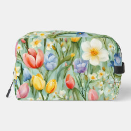 Neceser С campo floral de primavera lleno de color. Pintur