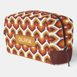 Neceser 70s Bold Retro Modern Motif in Orange & Brown