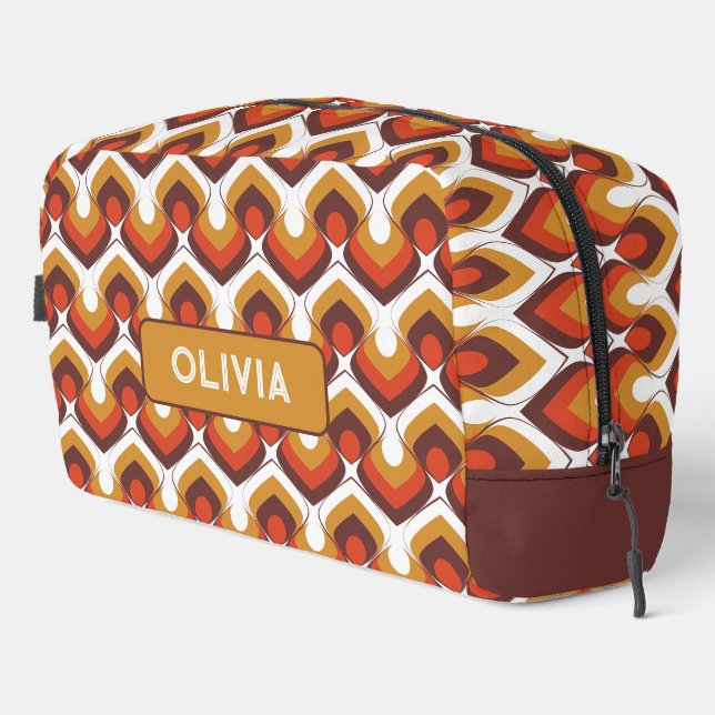 Neceser 70s Bold Retro Modern Motif in Orange & Brown (Esquina derecha)