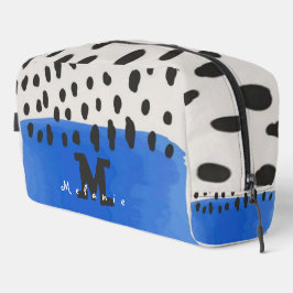 Neceser Abstract art minimal Monogram retro blue