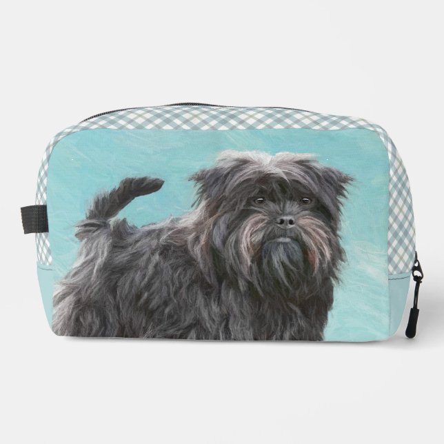 Neceser Affenpinscher Pintura de arte de perro negro y pla (Anverso)