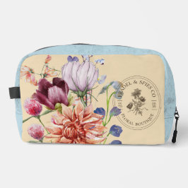 Neceser Agrega tu logo Clásica flor de acuarela rosa azul