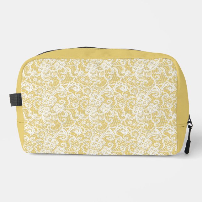 NECESER AMARILLO CON DISEÑOS ORNATIVOS DE LACES BLANCOS (Anverso)