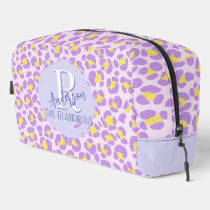 Neceser Amarillo morado rosado Leopardo personalizado