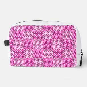 Neceser Amor a cuadros en magenta y blanco