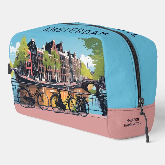 Neceser Ámsterdam de texto y nombre personalizado (Esquina derecha)
