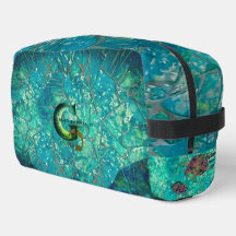 Aqua Mosaic Lg Zipned_Bag Turtles Indigenación