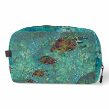 Aqua Mosaic Lg Zipned_Bag Turtles Indigenación