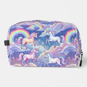 Neceser Arcoíris brillante y unicornios en nubes