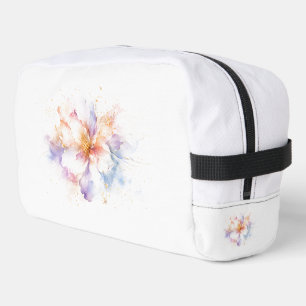Neceser Arte de Flor de Acuarela Pastel con Acentos de Oro