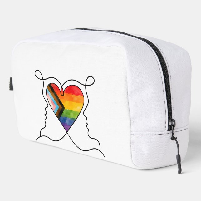 Neceser Arte de línea del corazón de la orgullosa progresi (Esquina derecha)