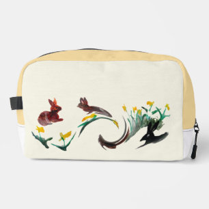 Neceser Arte floral de animales conejos de primavera perso