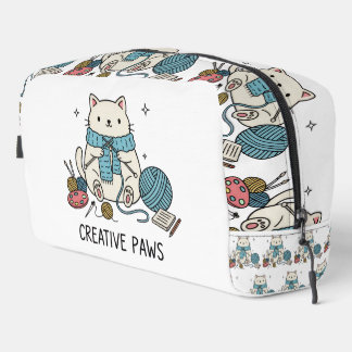 Neceser Artistic White Kitten Knitting Accessories Design