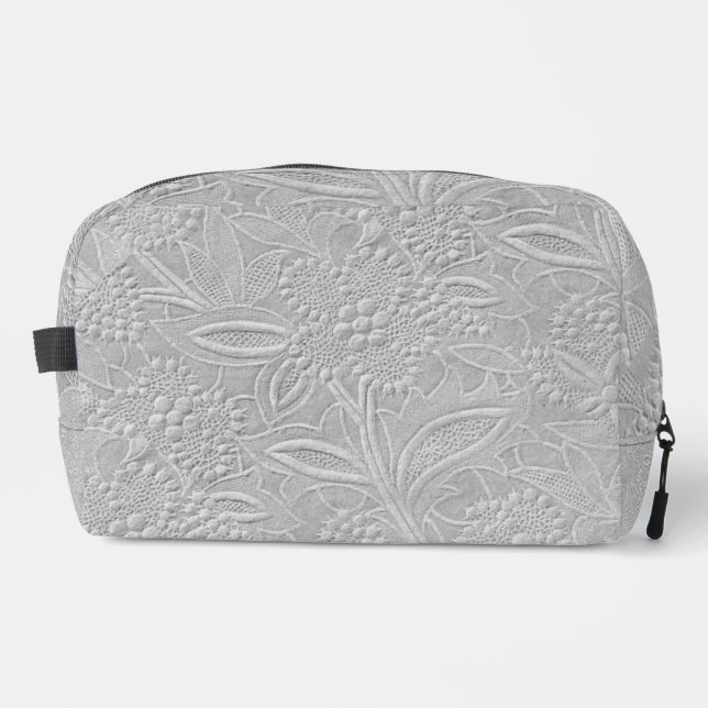 Neceser Aspecto gris floral Grabado en relieve (Anverso)
