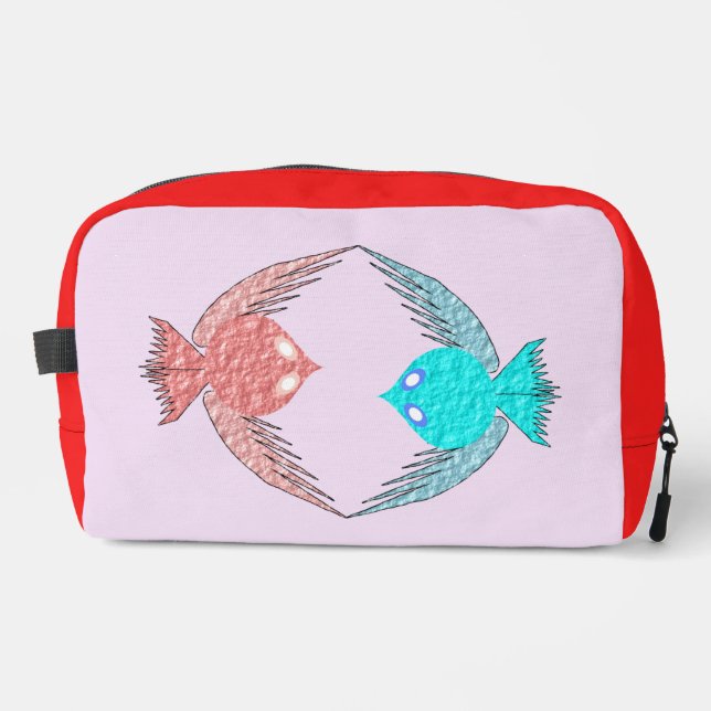 Neceser Aves amorosas rosas y azules (Anverso)