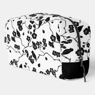 Neceser Aves con motivos blancos y negros en flores de cer