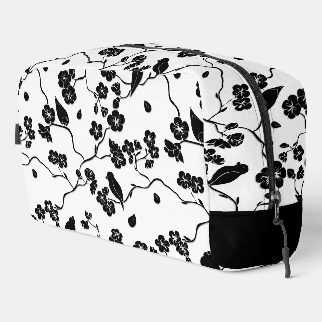 Neceser Aves con motivos blancos y negros en flores de cer (Esquina derecha)