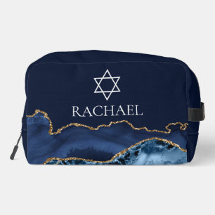 Neceser Azul Marino Dorado Bat Mitzvah Judío Personalizado