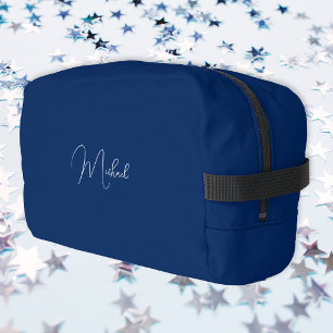 Neceser Azul Marino Moderno Blanco Monograma Hombres Mujer