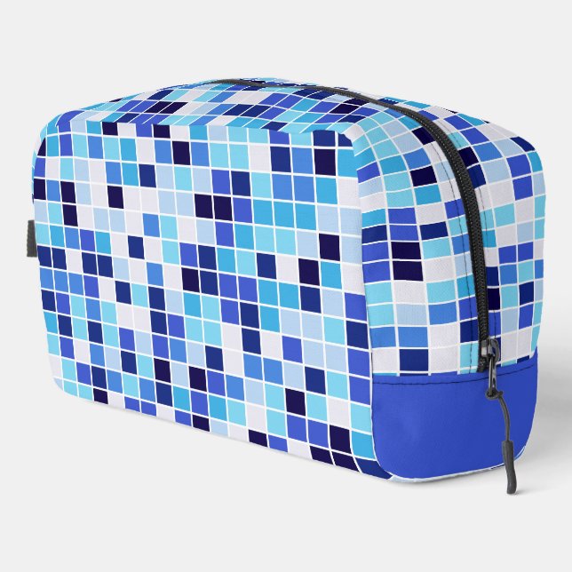 Neceser Baldosas de piscina, mosaicos azules, patrón geomé (Esquina derecha)