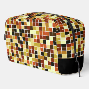 Neceser Baldosas de piscina, mosaicos marrones, patrón geo